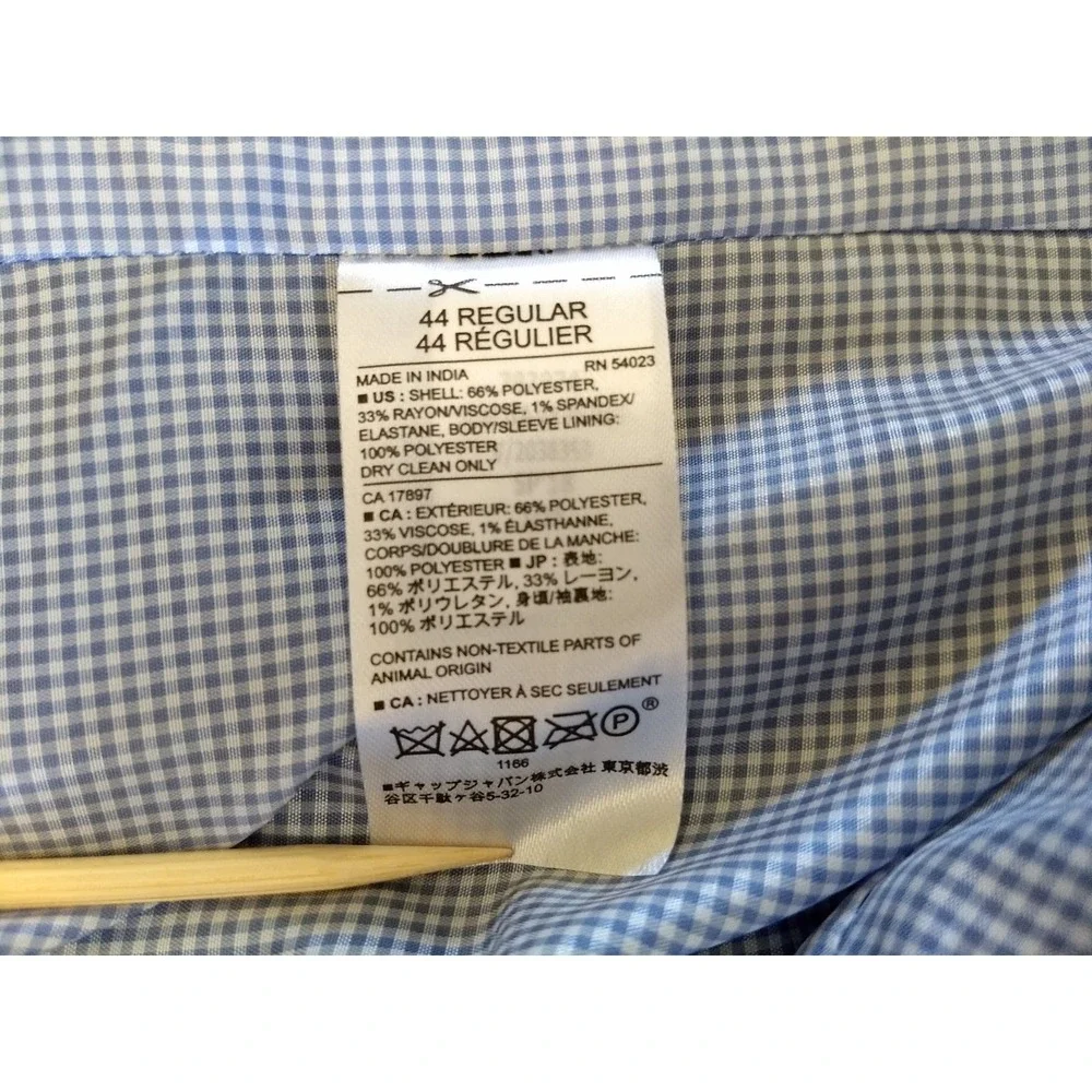 Banana Republic Slim Fit Blazer Men 44R Stretch Jacket Blue Plaid Lined NWOT